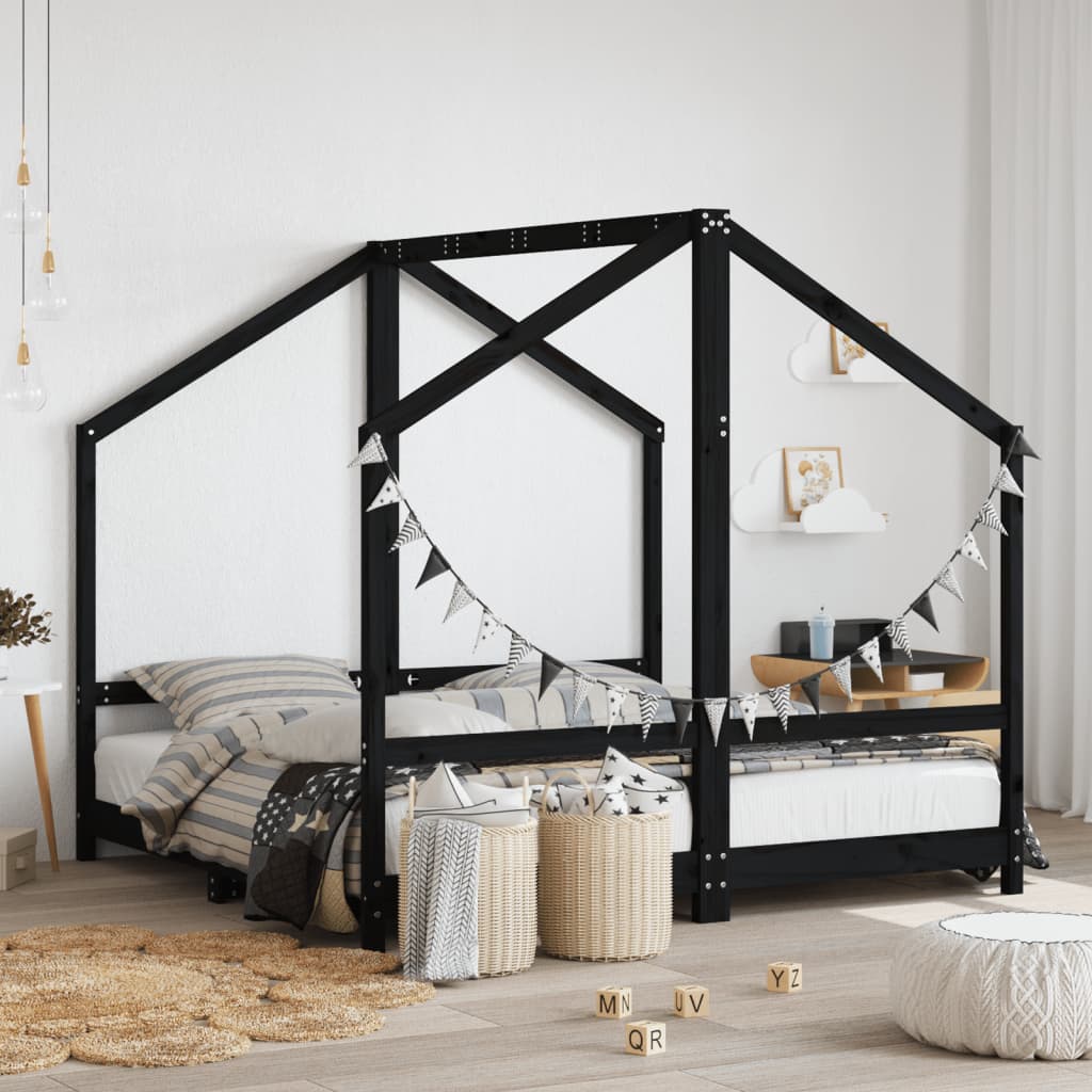 Estructura De Cama De Niños Madera Maciza De Pino 2X(90X160) Cm