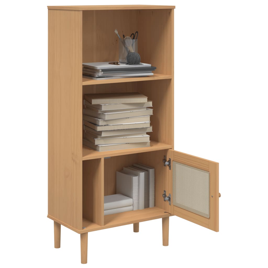Estantería Senja Aspecto Ratán Madera Pino 60X35X130 Cm