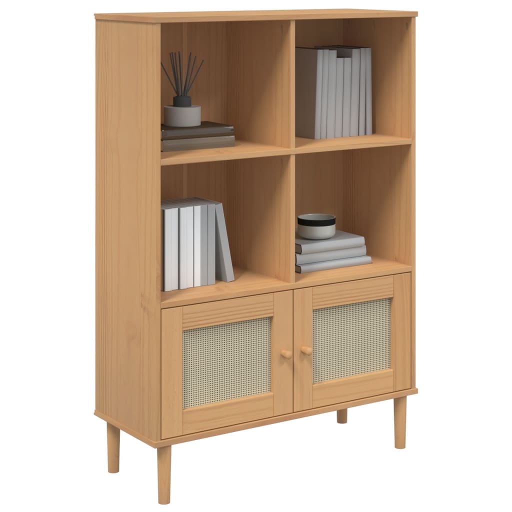 Estantería Senja Aspecto Ratán Madera Pino 90X35X130 Cm