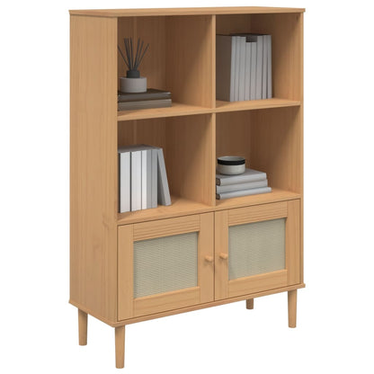 Estantería Senja Aspecto Ratán Madera Pino 90X35X130 Cm