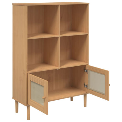 Estantería Senja Aspecto Ratán Madera Pino 90X35X130 Cm