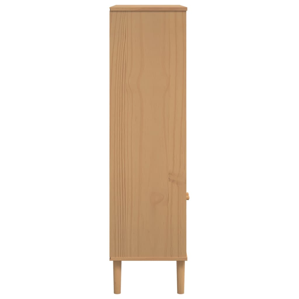 Estantería Senja Aspecto Ratán Madera Pino 90X35X130 Cm