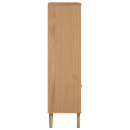 Estantería Senja Aspecto Ratán Madera Pino 90X35X130 Cm