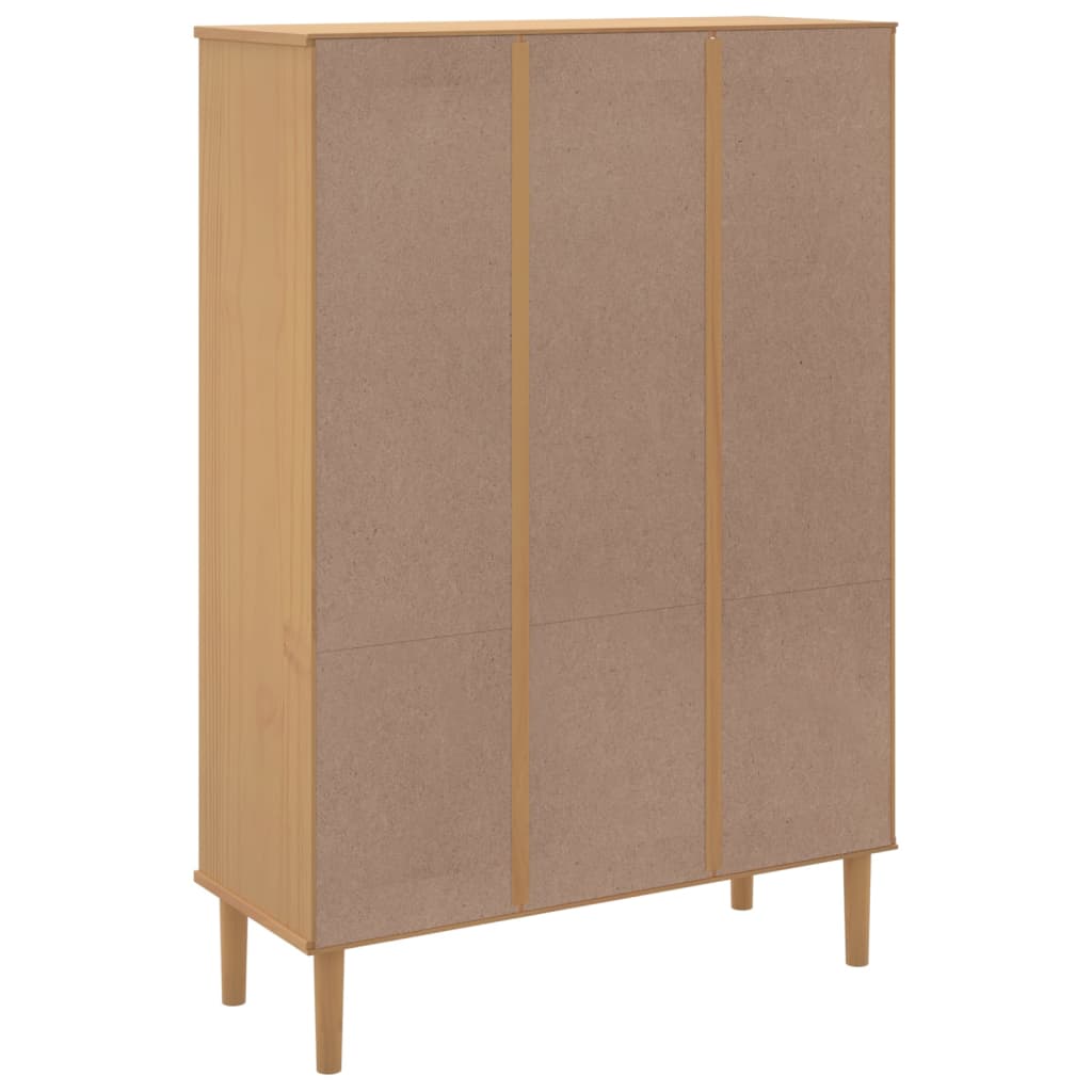 Estantería Senja Aspecto Ratán Madera Pino 90X35X130 Cm