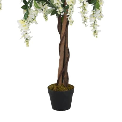 Árbol De Wisteria Artificial 560 Hojas Verde Y Blanco