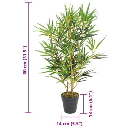 Árbol De Bambú Artificial Con 368 Hojas Verde 80 Cm