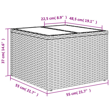 Mesa De Jardín Superficie Ratán Pe 55X55X37 Cm