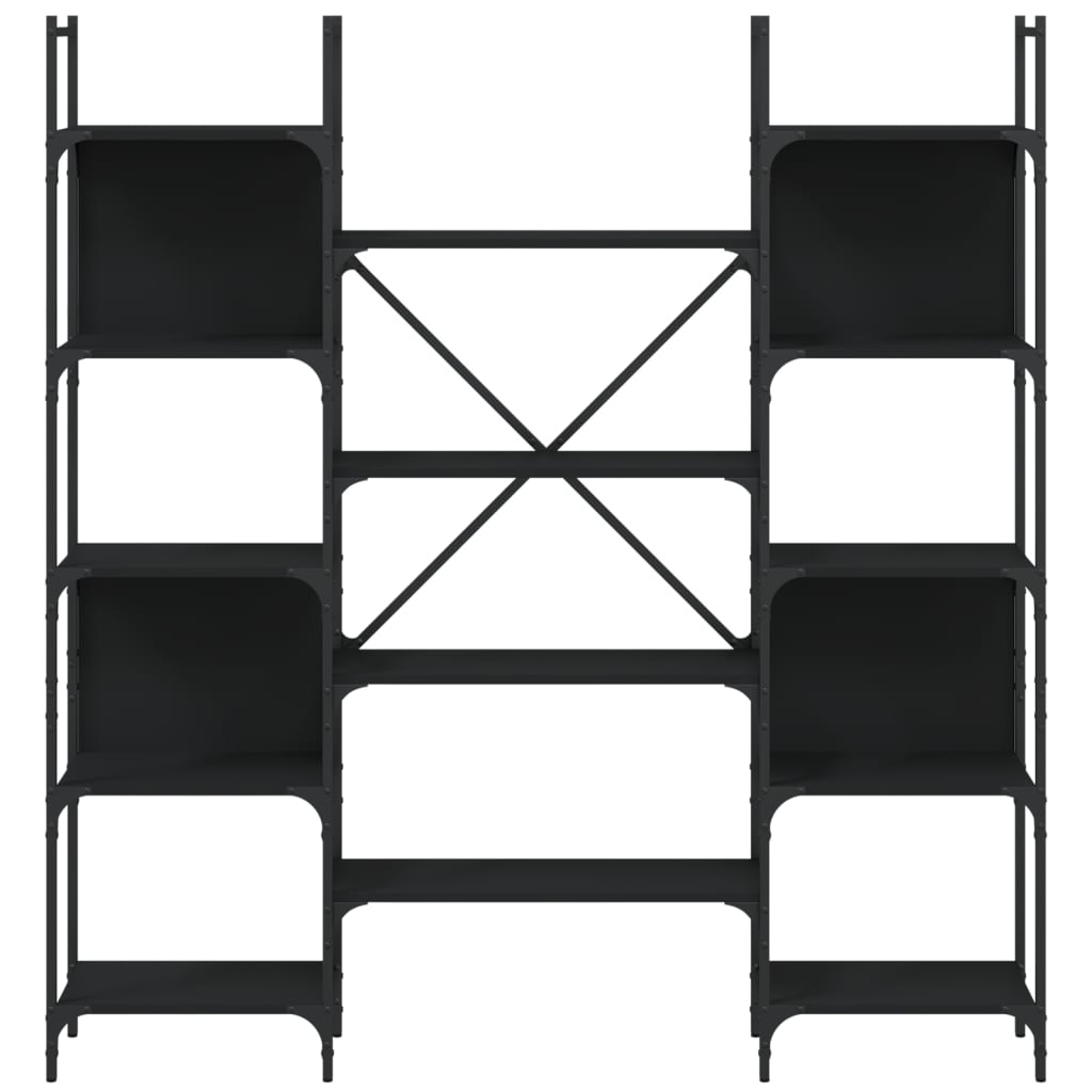 Estantería Madera De Ingeniería Negra 155,5X24X166,5 Cm