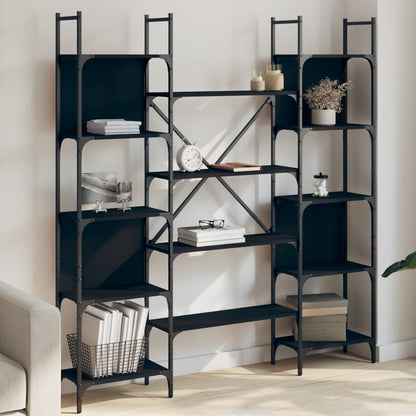 Estantería Madera De Ingeniería Negra 155,5X24X166,5 Cm