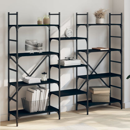 Estantería Madera De Ingeniería Negra 127,5X28,5X172,5 Cm