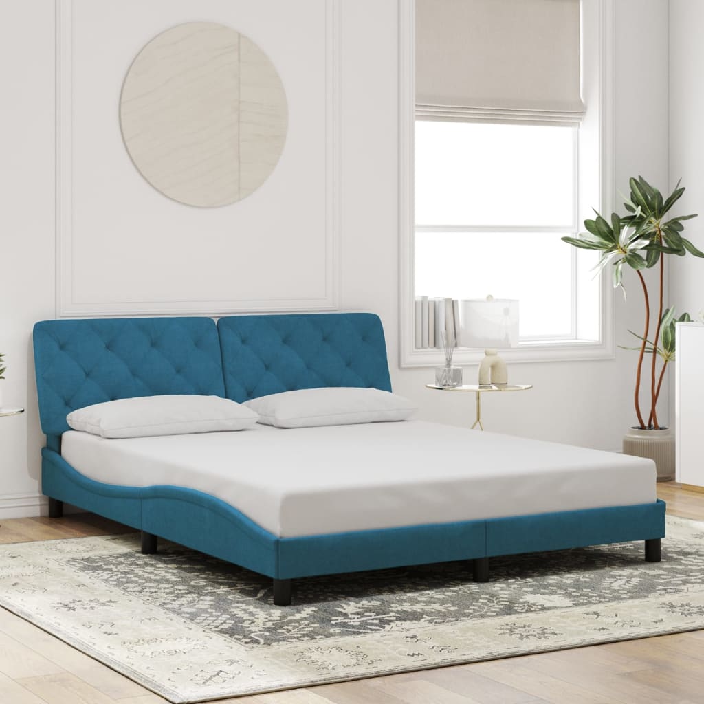 Estructura De Cama Sin Colchón Terciopelo