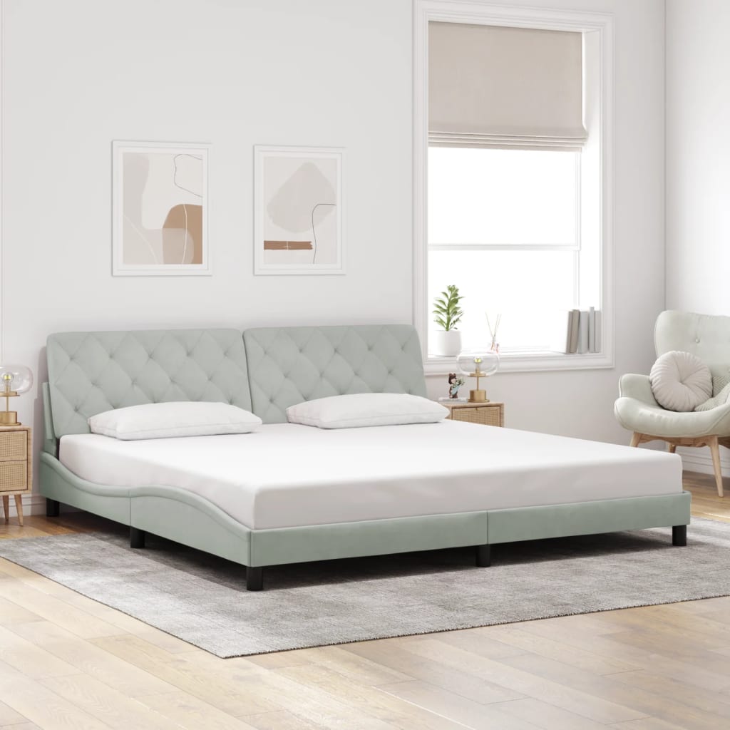 Estructura De Cama Sin Colchón Terciopelo