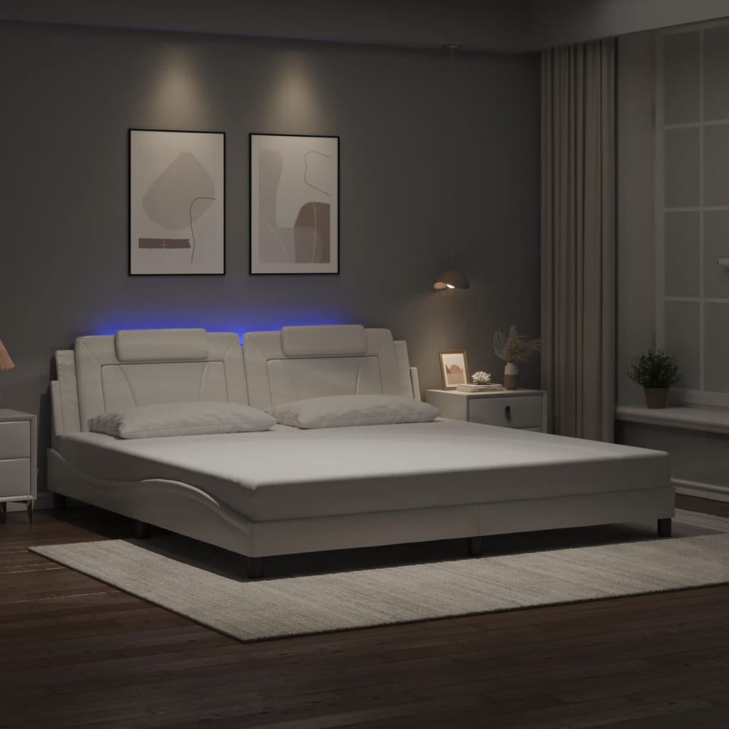 Estructura De Cama Viana Con Led Sin Colchón