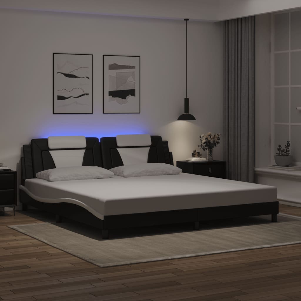 Estructura De Cama Viana Con Led Sin Colchón