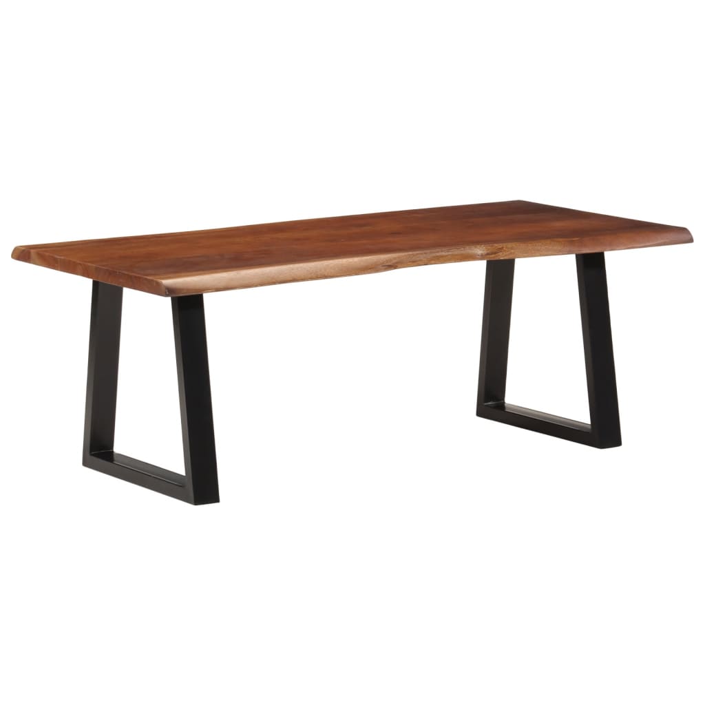 Mesa De Centro Borde Natural Madera Maciza Acacia