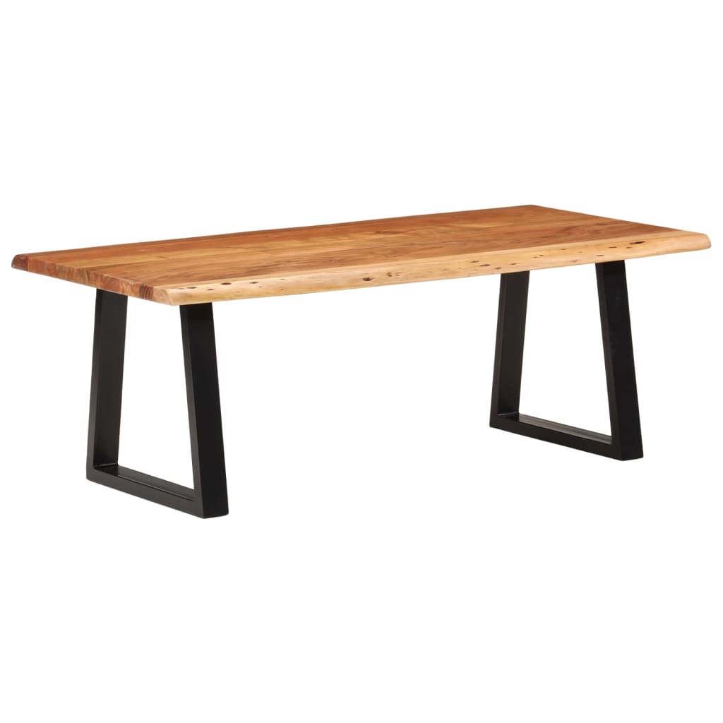 Mesa De Centro Borde Natural Madera Maciza Acacia