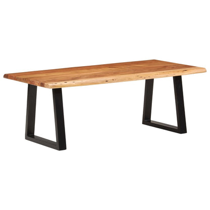 Mesa De Centro Borde Natural Madera Maciza Acacia