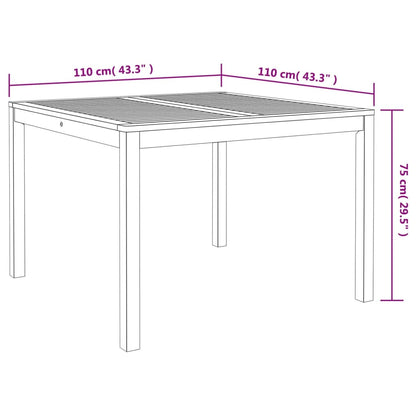 Mesa De Comedor De Jardín Madera Maciza De Acacia