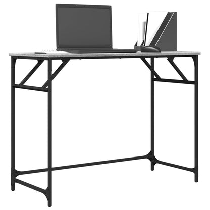 Escritorio Madera Ingeniería Y Acero Sonoma Gris 100X45X76 Cm