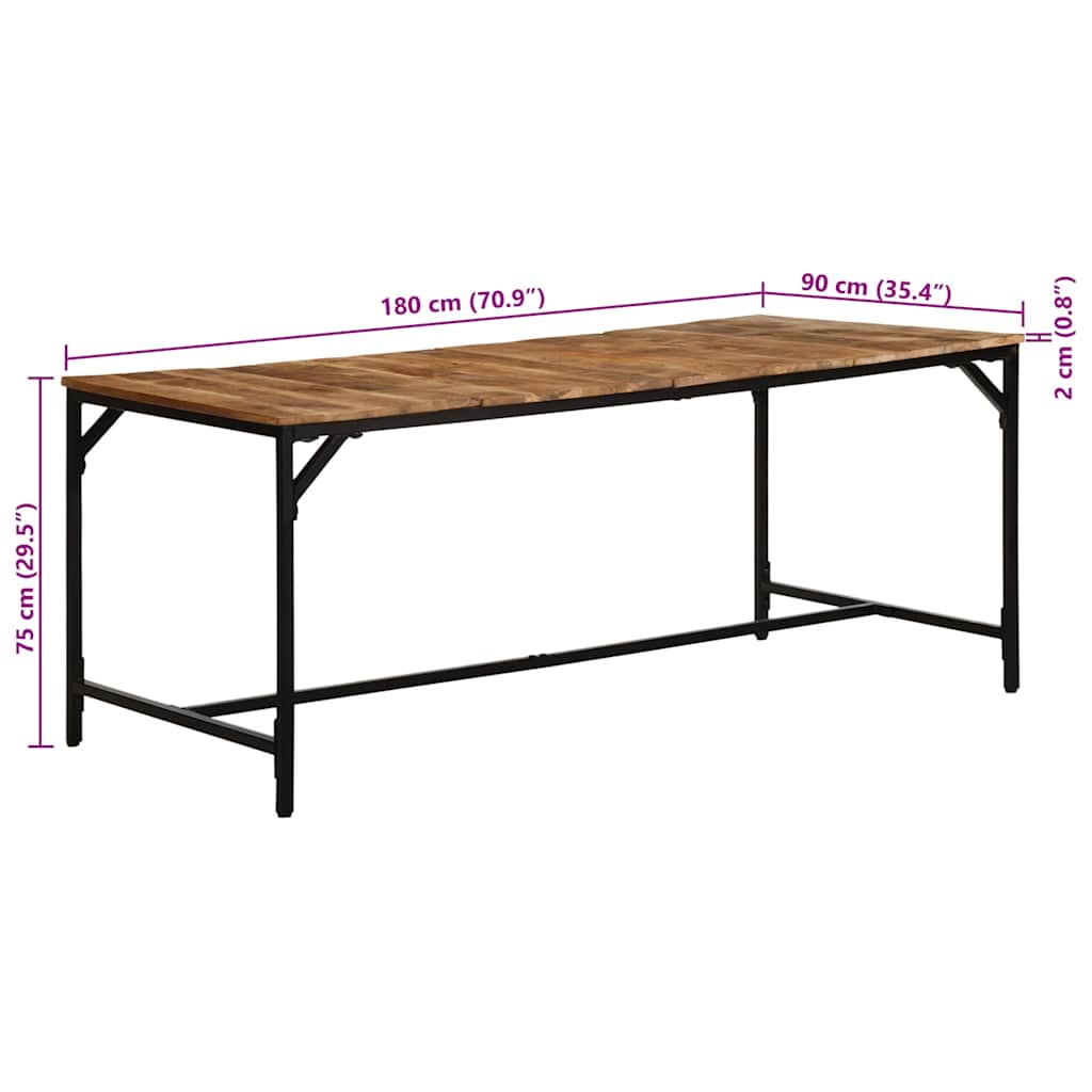 Mesa De Comedor Madera Maciza De Mango Rugosa