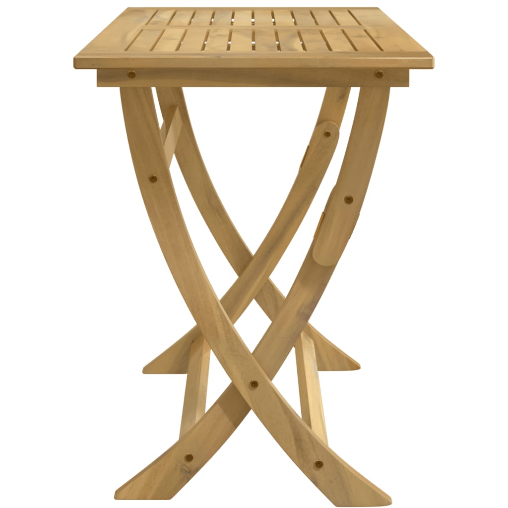 Mesa De Jardín Plegable Madera Maciza De Acacia
