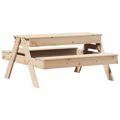 Mesa De Pícnic Con Arenero Para Niños Madera Maciza De Pino