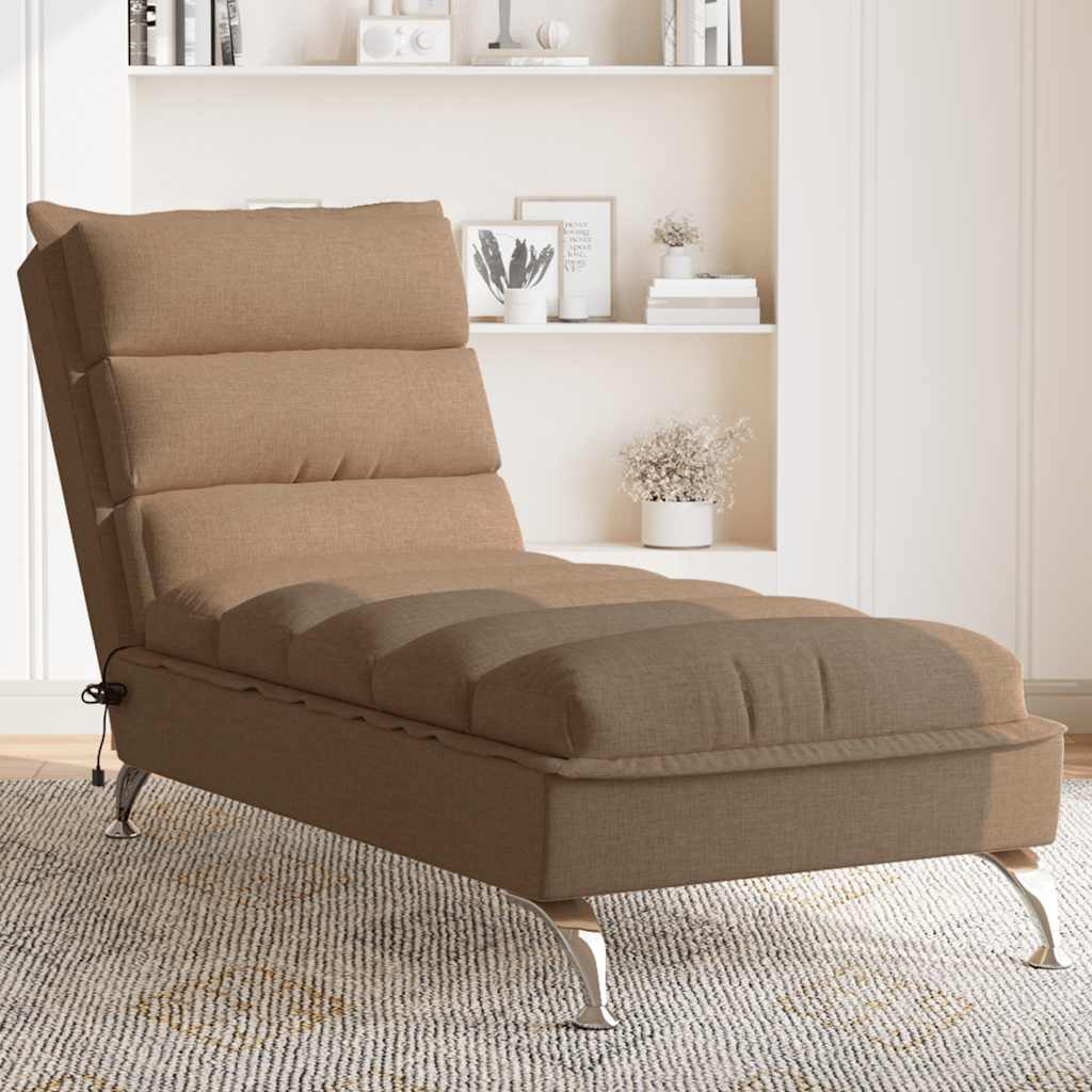 Sofá Diván Con Cojines Tela Gris Taupe