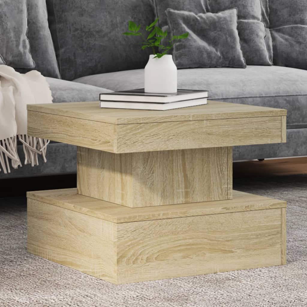 Mesa De Centro Con Luces Led 50X50X40 Cm