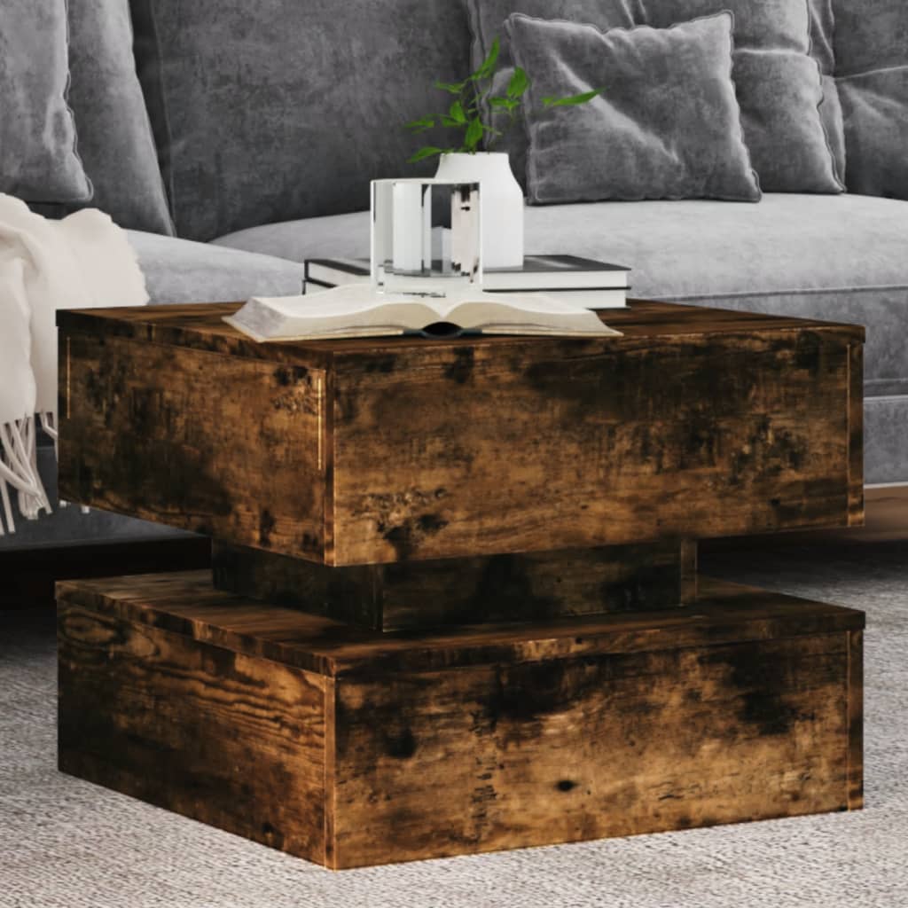 Mesa De Centro Con Luces Led 50X50X40 Cm