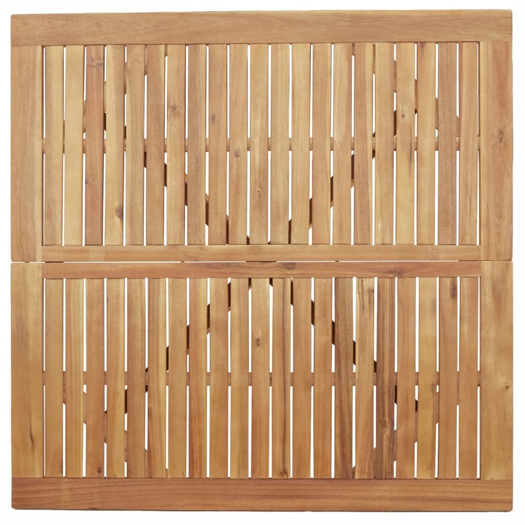 Mesa De Jardín Cuadrada Madera Maciza De Acacia