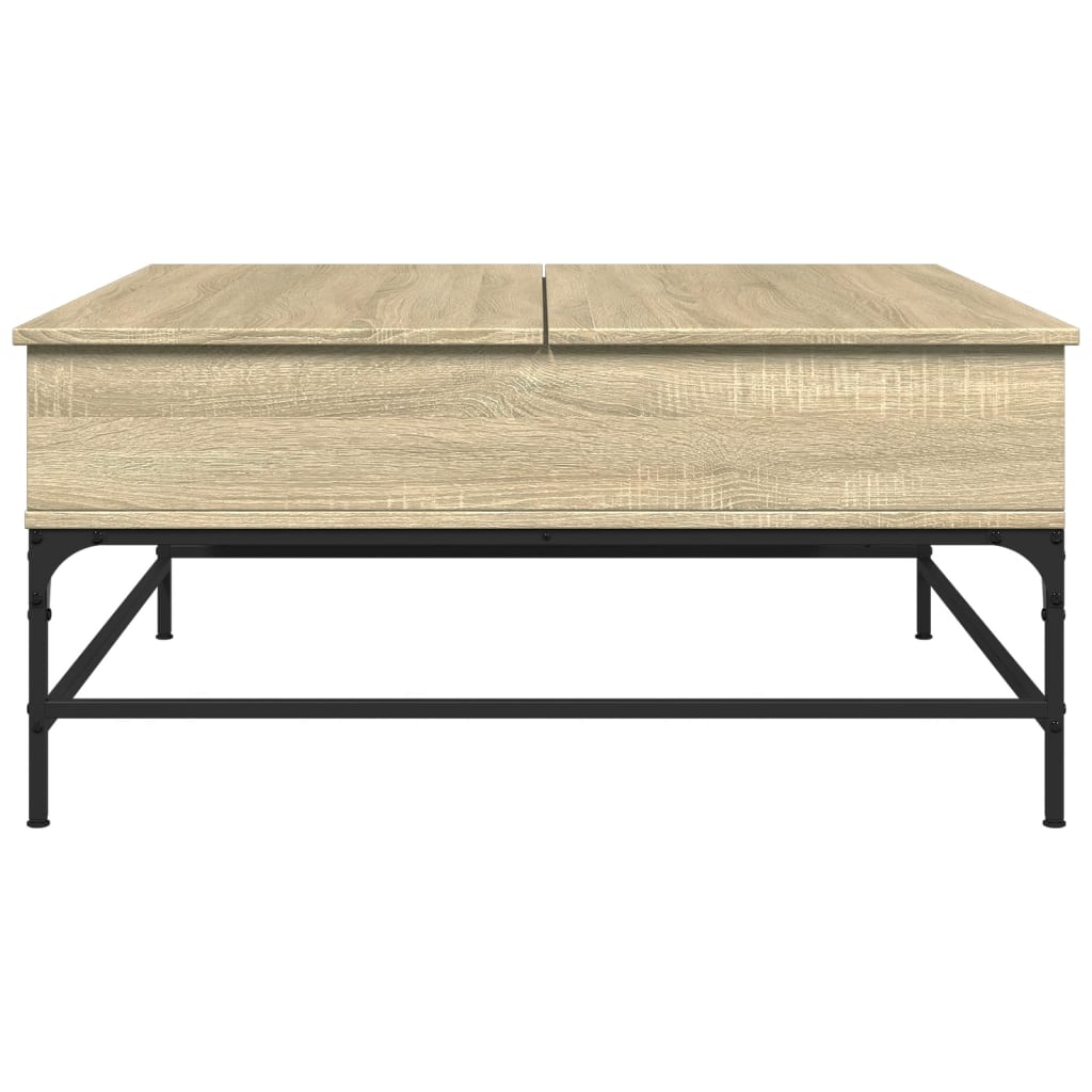 Mesa De Centro Madera Ingeniería Metal 95X95X45 Cm