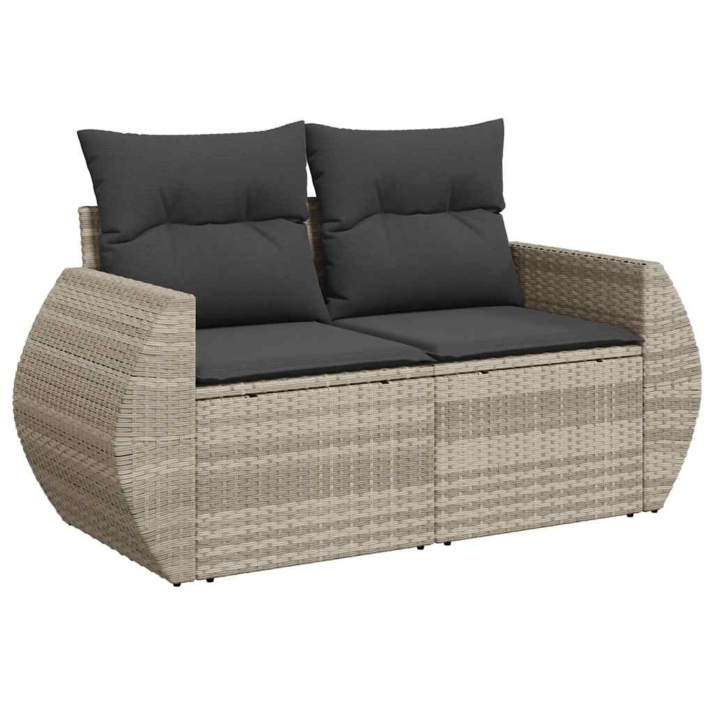 Set De Sofás De Jardín 4 Pzas Y Cojines Ratán Sintético Gris