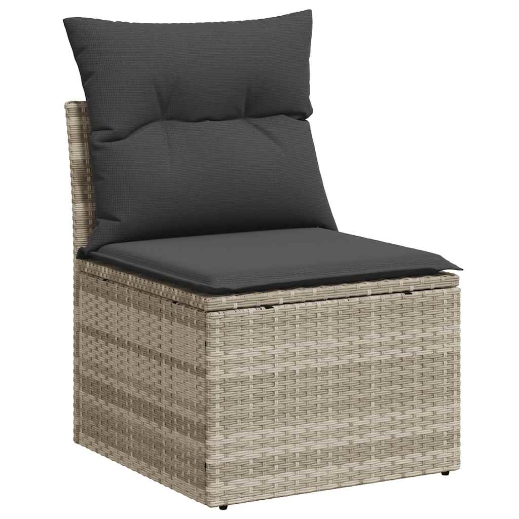 Set De Sofás De Jardín 4 Pzas Y Cojines Ratán Sintético Gris