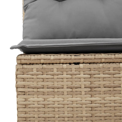 Set De Sofás De Jardín 9 Pzas Con Cojines Ratán Sintético Beige