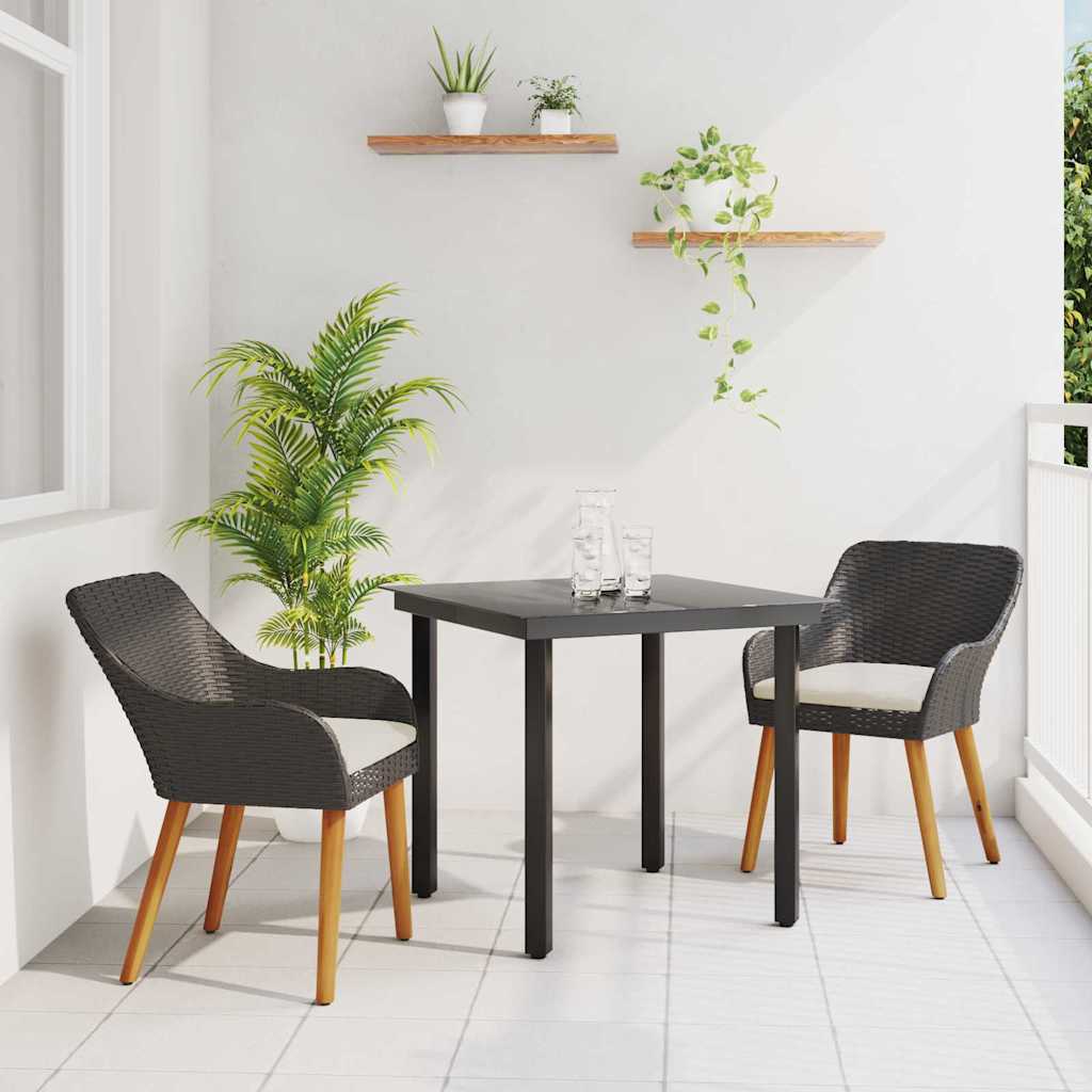 Conjunto De Comedor De Jardín 7 Pcs Ratán Sintético