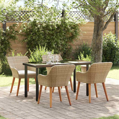 Conjunto De Comedor De Jardín 7 Pcs Ratán Sintético
