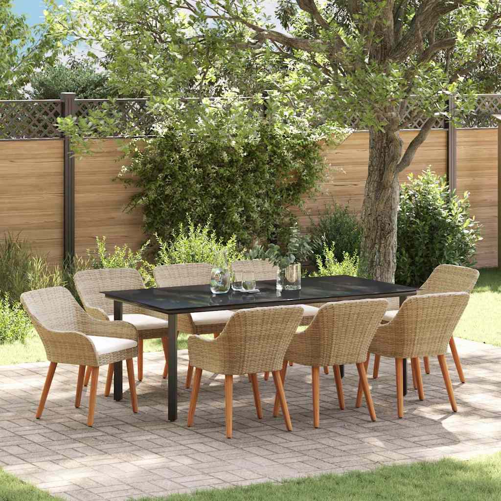 Conjunto De Comedor De Jardín 7 Pcs Ratán Sintético