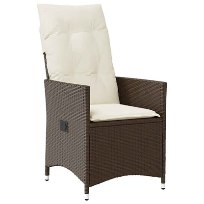 Set Comedor Para Jardín 9 Pzas Y Cojines Ratán Sintético Marrón