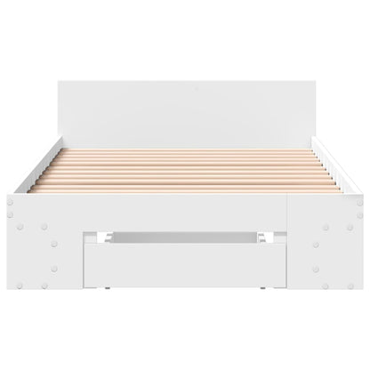 Cama Con Cajón Madera De Ingeniería Blanca