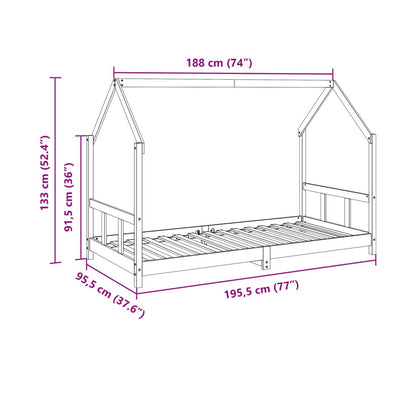 Estructura De Cama Infantil Madera De Pino 90X190Cm
