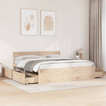 Cama Sin Colchón Madera Maciza De Pino