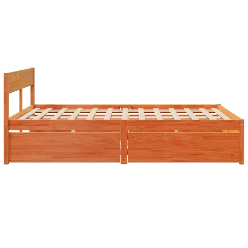 Cama Sin Colchón Madera Maciza De Pino