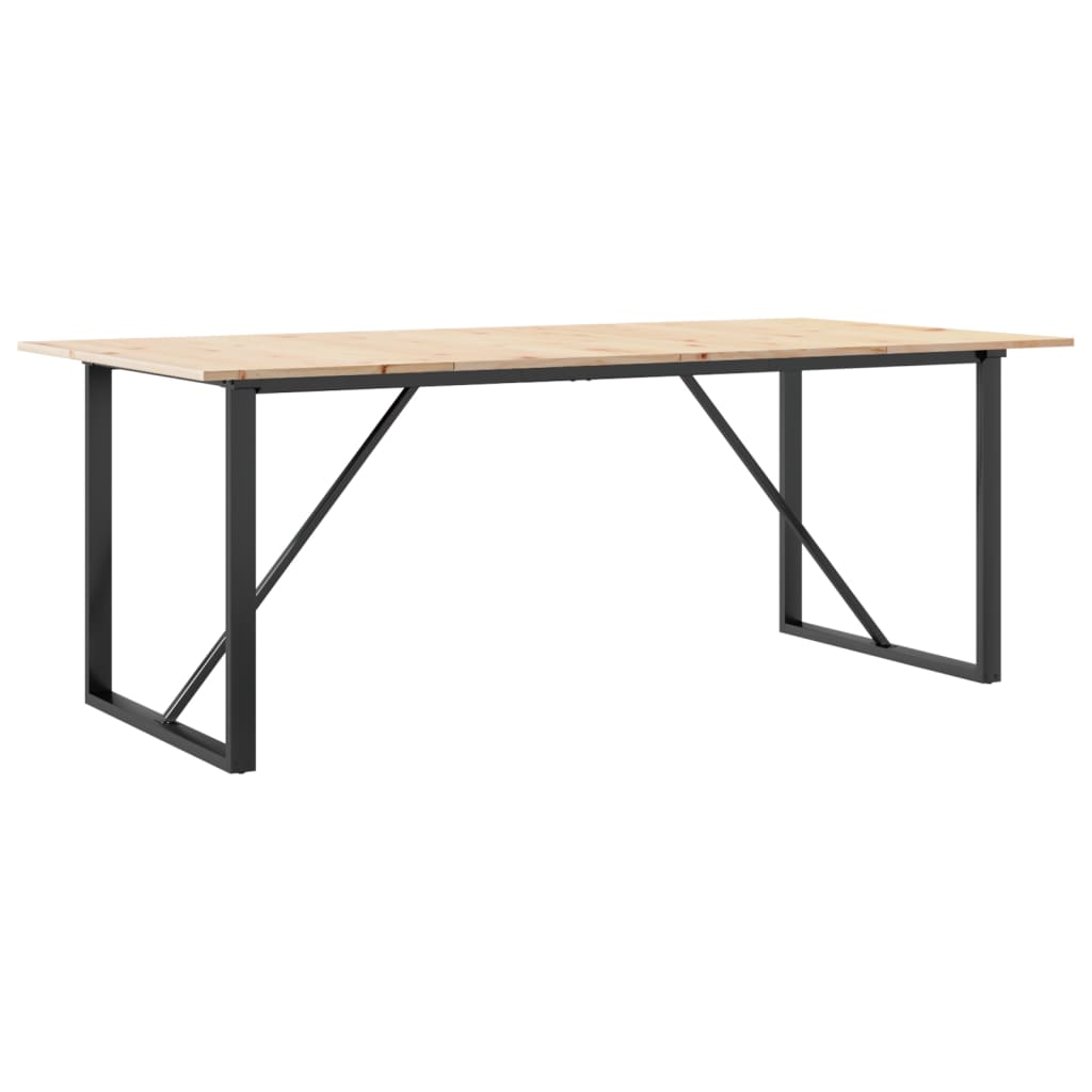 Mesa De Comedor Marco O Madera Maciza Pino Y Acero 200X100X75Cm