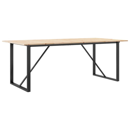 Mesa De Comedor Marco O Madera Maciza Pino Y Acero 200X100X75Cm