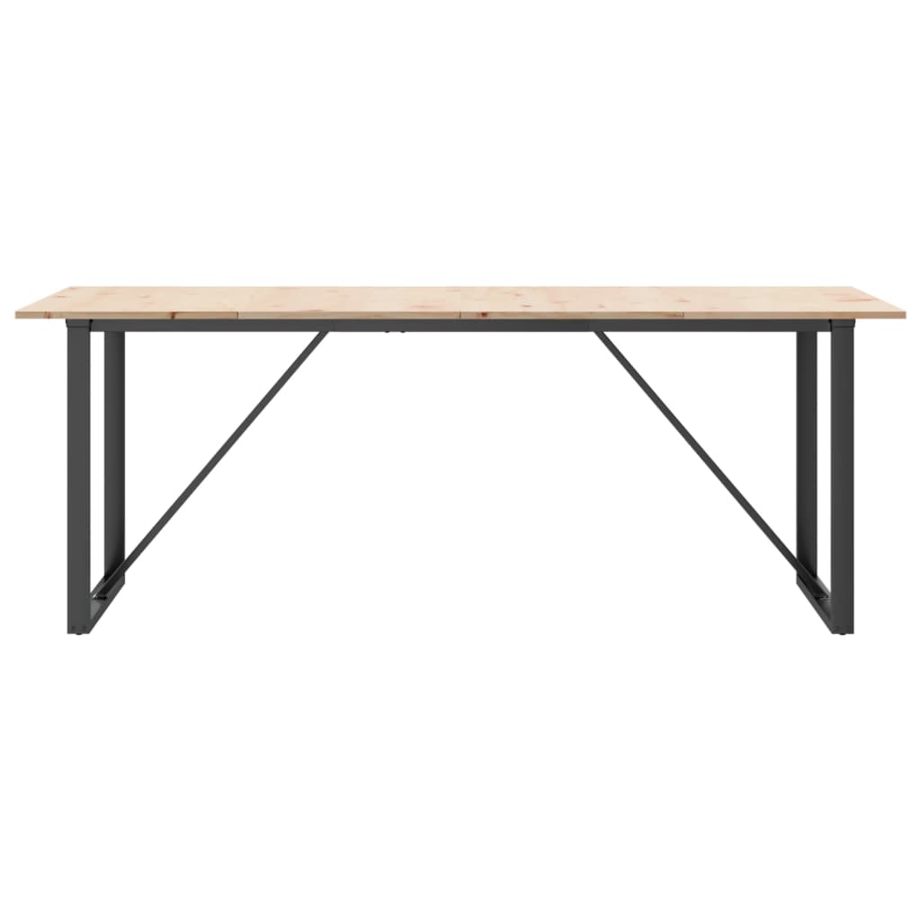 Mesa De Comedor Marco O Madera Maciza Pino Y Acero 200X100X75Cm