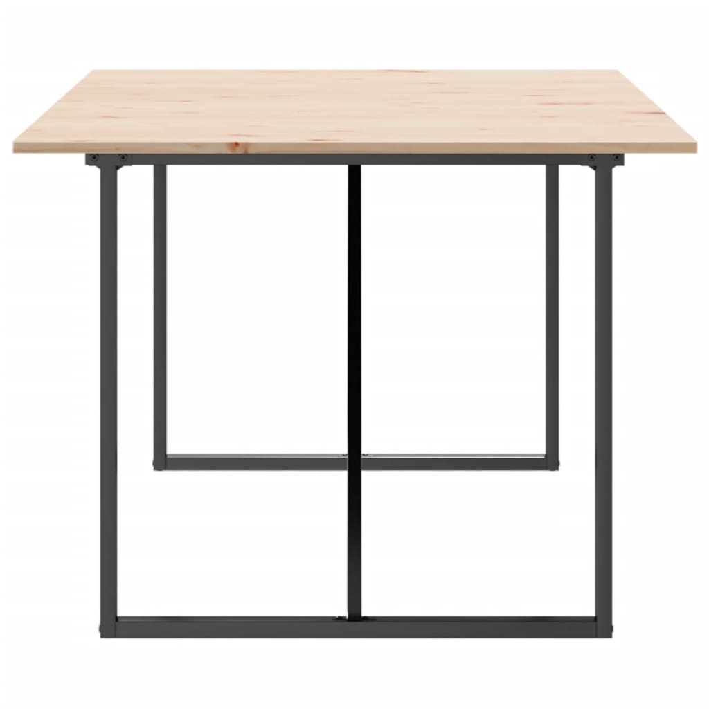 Mesa De Comedor Marco O Madera Maciza Pino Y Acero 200X100X75Cm