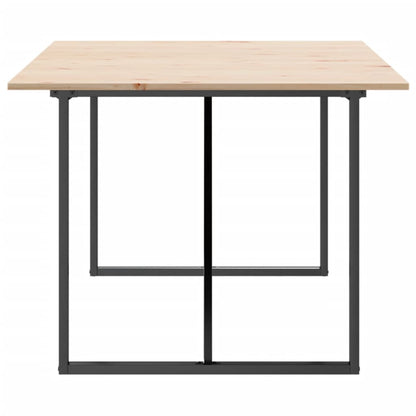 Mesa De Comedor Marco O Madera Maciza Pino Y Acero 200X100X75Cm