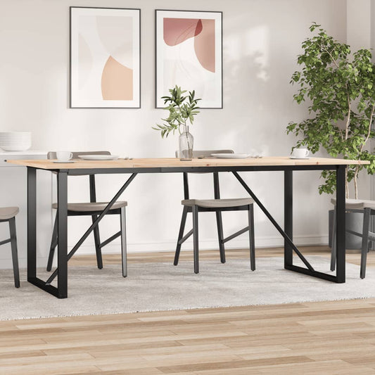 Mesa De Comedor Marco O Madera Maciza Pino Y Acero 200X100X75Cm