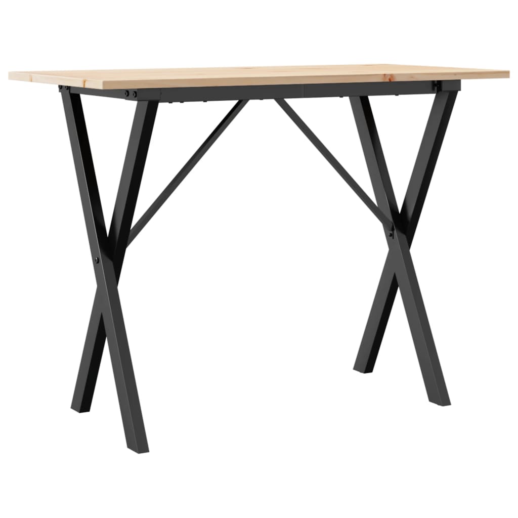 Mesa De Comedor Marco X Madera Maciza Pino Y Acero 100X50X75Cm