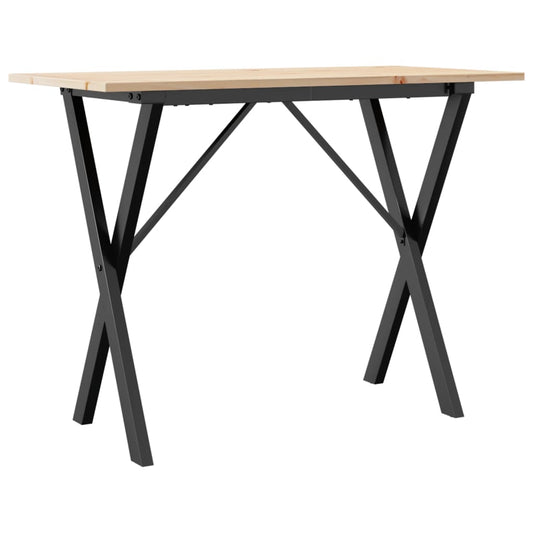 Mesa De Comedor Marco X Madera Maciza Pino Y Acero 100X50X75Cm